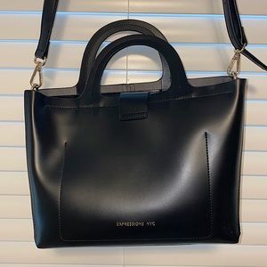 BRAND NEW BLACK FAUX LEATHER PURSE